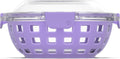 Ello DuraGlass Food Storage Glass Lunch Bowl Container - Meal Prep Container with Silicone Sleeve and Airtight Lid, 5 Cup, Lilac