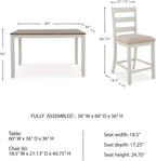 Signature Design by Ashley Skempton Counter Height Dining Table Set for 6 | 36 in counter height dining table, 24.75 in seat height, Solid wood stool frames, Two-tone wood design, Cushioned seats