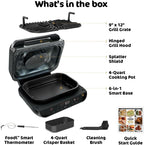 Ninja® Foodi® Smart XL 6-in-1 Indoor Grill & Air Fryer, Black/Silver, FG551 | Smart Cook System with built-in thermometer, XL capacity, perfect doneness, rare to well done. 6-in-1: Grill, Air Fry & more.