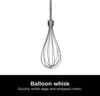 Ninja Balloon Whisk, Fits Power Mixer System CI100 Series, XSKWHSKBRN | Stainless steel balloon whisk quickly whisks eggs & whipped cream. Fits CI100, CI101, CI105BRN. Dishwasher safe.