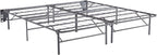 Signature Design by Ashley 2-Piece King Bed Frame Foundation, Gray | Powder-coated metal, Split king layout, 14-inch foundation, Included headboard brackets, Better than a Boxspring Series