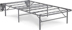 Signature Design by Ashley Better than a Boxspring Twin Bed Foundation | Gray powder-coated metal, 14-inch height for spacious under-bed storage, Headboard brackets included