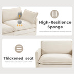 ROWHY 112'' Sectional Modular Cloud Couch, Oversized 5 Seat Couches U Shaped Sofa with 2 Movable Ottomans, 2 Throw Pillows, Upholstered Corduroy U Shape Comfy Deep Couches for Living Room, Beige