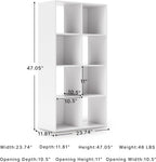 Signature Design by Ashley 8 Cube Organizer Bookcase, White | Durable engineered wood with white laminate, Contemporary styling for bedroom or living room storage, Onita Series