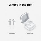 Samsung Galaxy Buds4, Wireless Bluetooth Earbuds, Real Metal Blade, 1-Way Speaker, 24-bit / 96 kHz Ultra Codec, 360 Audio, ANC, White, 2 Year Extended Warranty (UK Version)