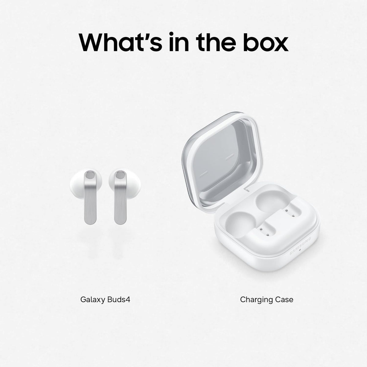 Samsung Galaxy Buds4, Wireless Bluetooth Earbuds, Real Metal Blade, 1-Way Speaker, 24-bit / 96 kHz Ultra Codec, 360 Audio, ANC, White, 2 Year Extended Warranty (UK Version)