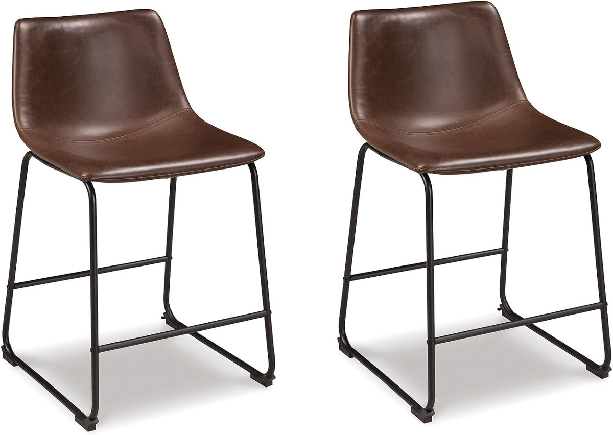 Signature Design by Ashley Counter Height Bar Stools, Set of 2, Brown