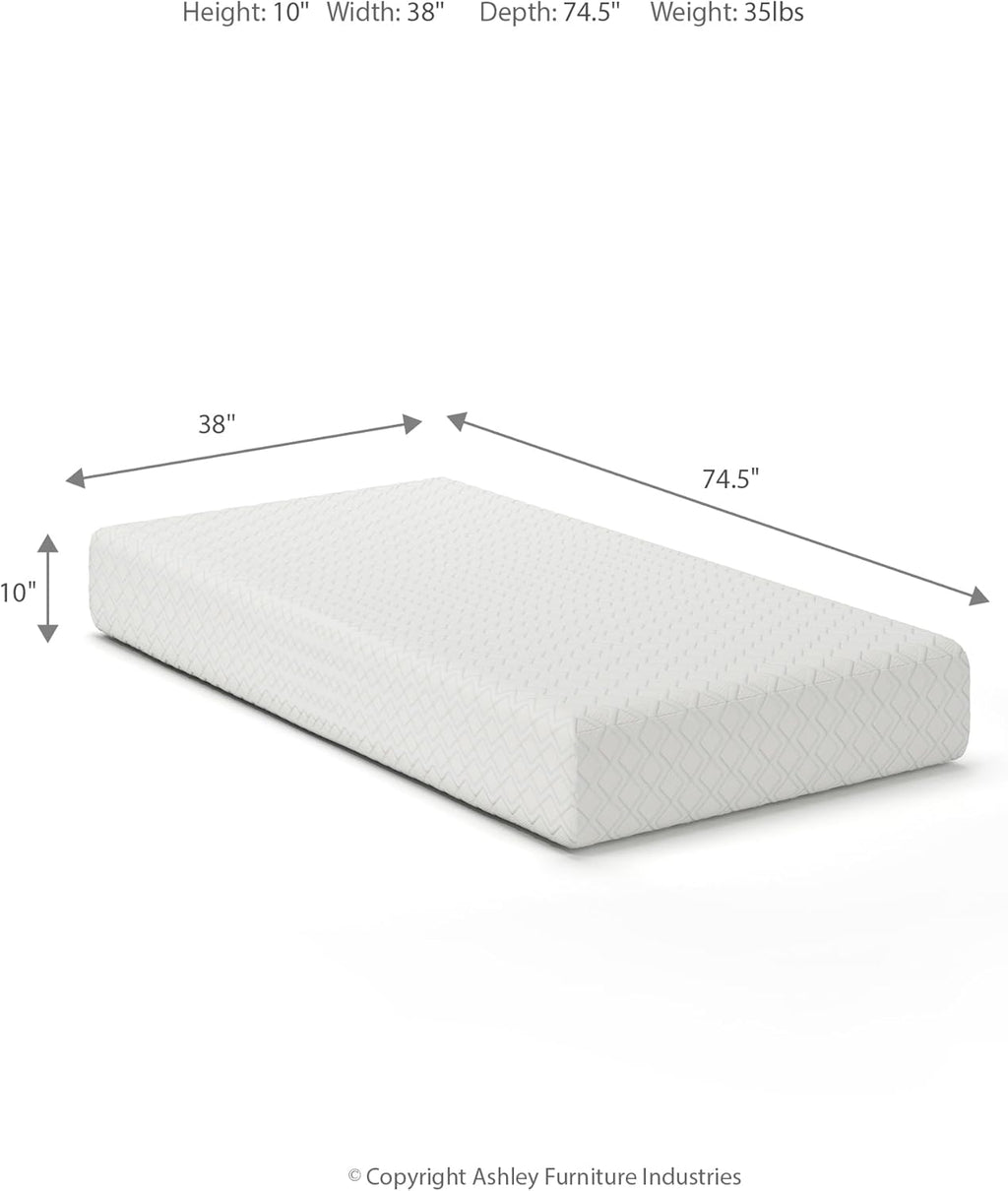 Signature Design by Ashley Chime Twin Memory Foam Mattress 10 Inch