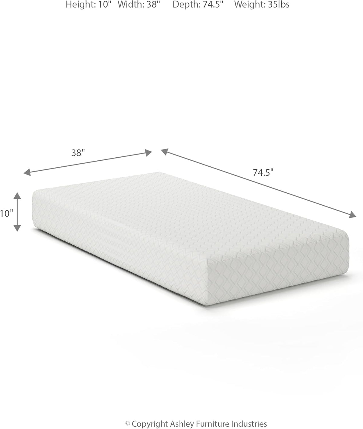 Signature Design by Ashley Chime Twin Memory Foam Mattress 10 Inch