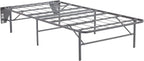 Signature Design by Ashley Better than a Boxspring Twin Bed Foundation | Gray powder-coated metal, 14-inch height for spacious under-bed storage, Headboard brackets included