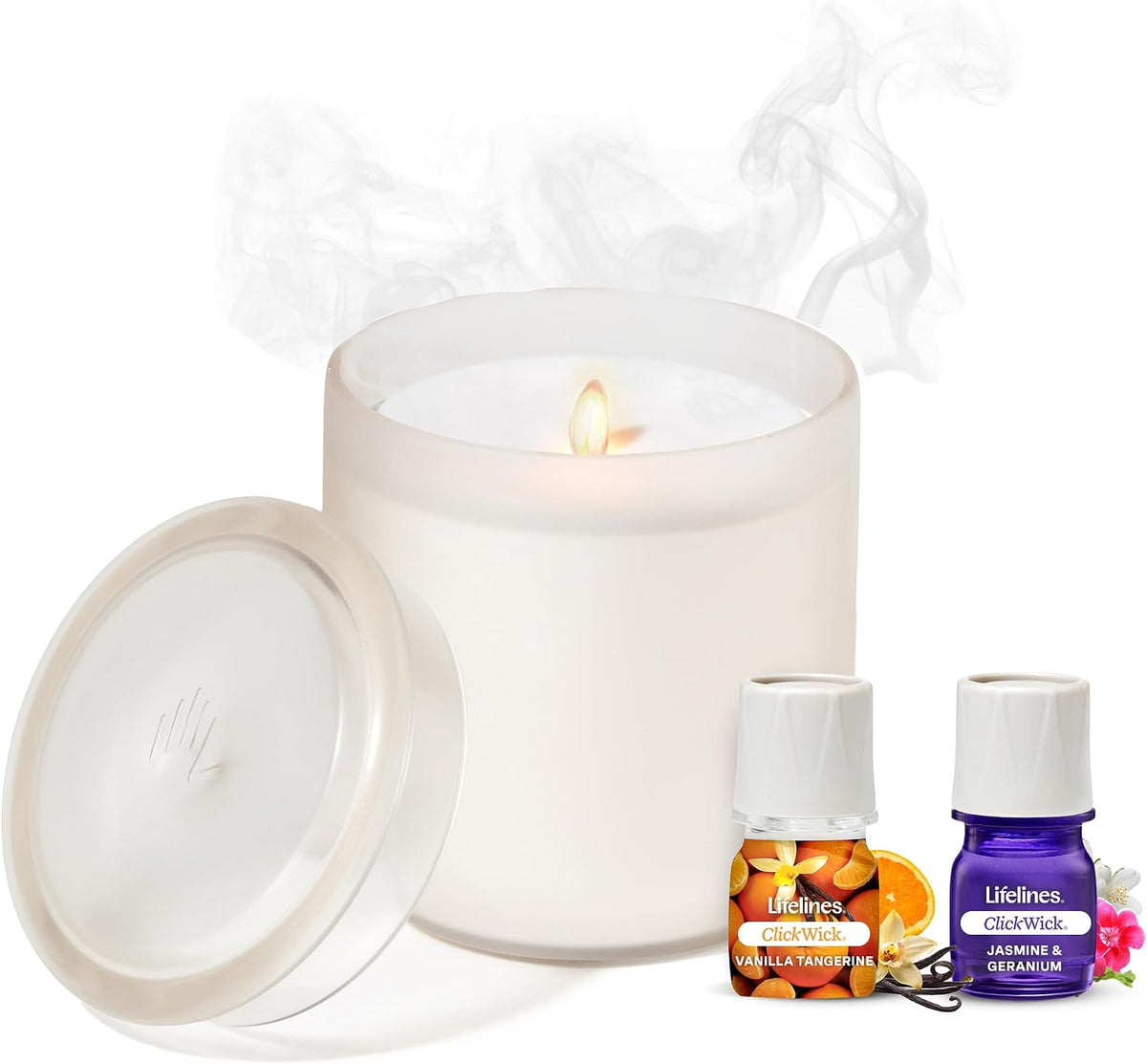 Lifelines Flameless Candle Diffuser with 2 Clickwick Essential Oil Blends