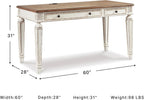 Signature Design by Ashley 60" Farmhouse Home Office Desk, Chipped White
