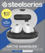 SteelSeries Arctis GameBuds for PS5 - Wireless Gaming Earbuds - 2.4GHz + BT 5.3 - ANC/Transparency - IP55 Water Resistant - 40H Battery - Wireless Charging - PS5, PC, Switch 2, Mobile - White