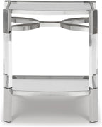 Signature Design by Ashley Chaseton Modern Glam Accent End Table, Silver Finish