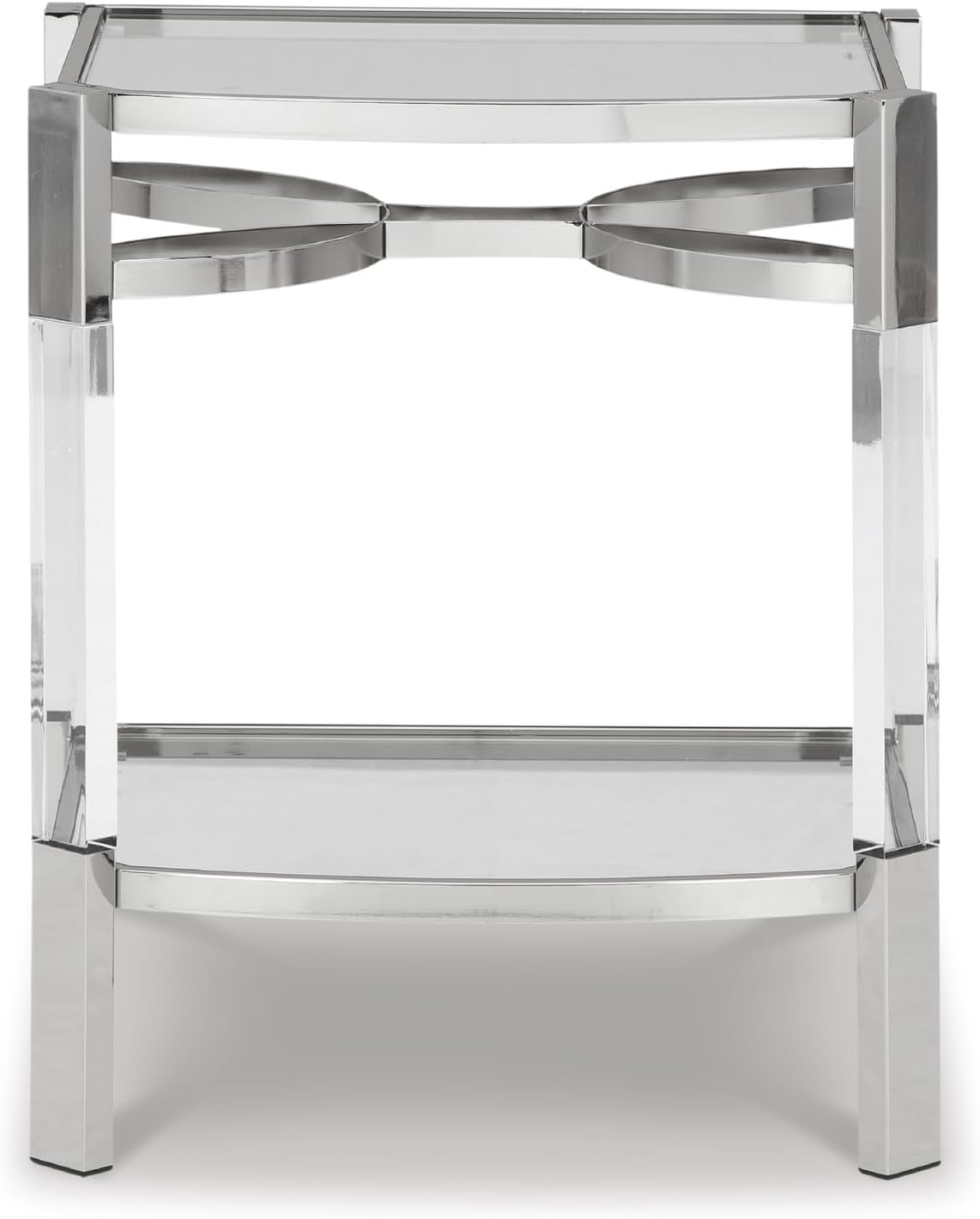 Signature Design by Ashley Chaseton Modern Glam Accent End Table, Silver Finish