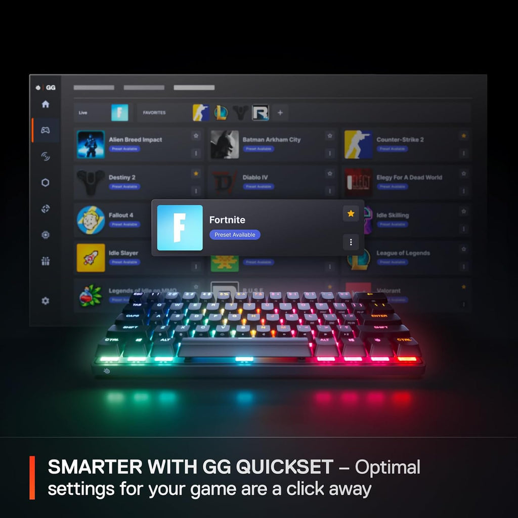 SteelSeries Apex Pro Mini Gen 3 Gaming Keyboard - 60 Percent Hall Effect Keyboard, Magnetic Keyboard with OmniPoint 3.0 Switches - Adjustable Actuation, Rapid Trigger, Rapid Tap/SOCD - English QWERTY