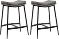 HOMCOM Breakfast Bar Stools Set of 2 Microfibre Upholstered Barstools Grey