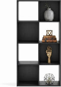 Signature Design by Ashley 8 Cube Storage Organizer, Black Bookcase | Engineered wood and decorative laminate, Dual-position vertical or horizontal setup, Fits 10.5-inch bins, Langdrew Series