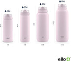 Ello Cooper 22oz Insulated Stainless Steel Water Bottle with Straw, Cashmere