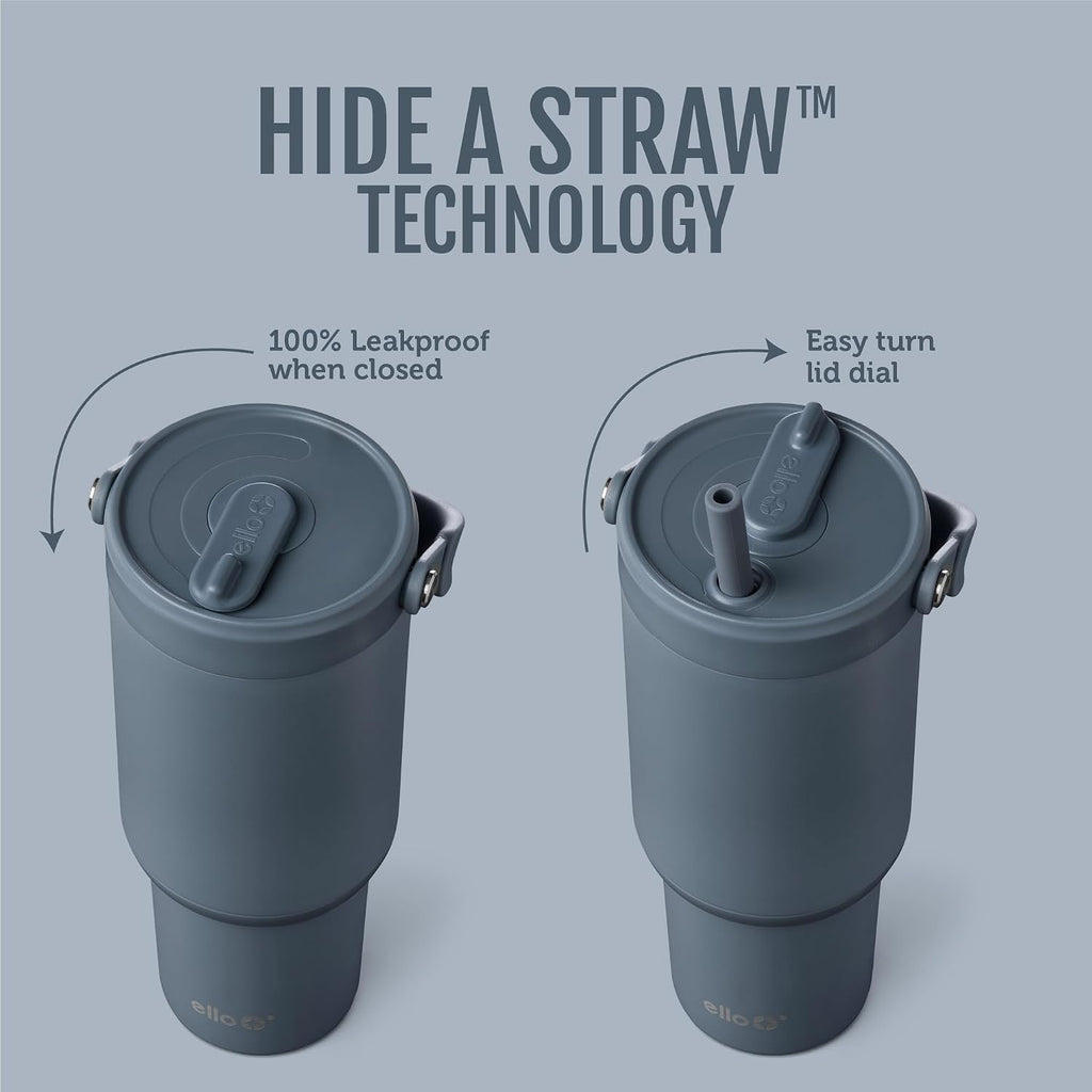 Ello Oasis Go+ 26oz Insulated Stainless Steel Tumbler with Straw, Horizon