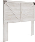 Signature Design by Ashley Shawburn Queen Headboard Only, Whitewash | Crossbuck panel style, Engineered wood (MDF/particleboard/plywood) and decorative laminate, Fits standard metal frames