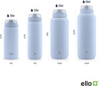 Ello Cooper 22oz Insulated Stainless Steel Water Bottle with Straw, Blue