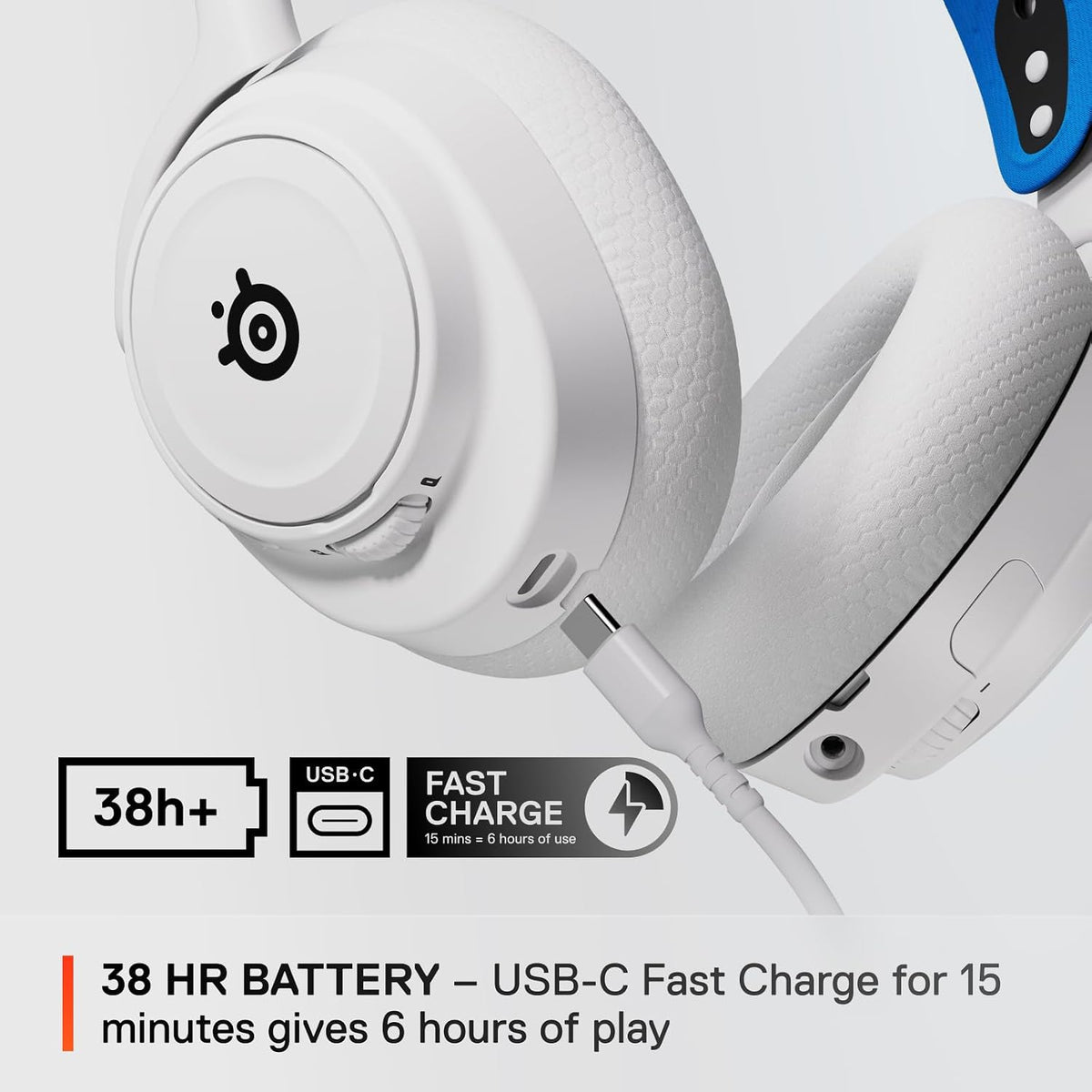 SteelSeries Arctis Nova 7P Wireless PS5 Gaming Headset - Neodymium Magnetic Drivers - Dual Wireless PlayStation & Bluetooth - 38H USB-C Battery - Gen2 AI Mic - Supports PS4, PC - White