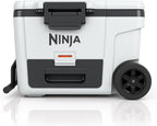 Ninja FrostVault™ 45qt Cooler with Wheels, Dry Storage Drawer, White | Ninja FrostVault's 45-qt capacity holds 68 cans, keeps food cool & dry, and rolls easily on all-terrain wheels