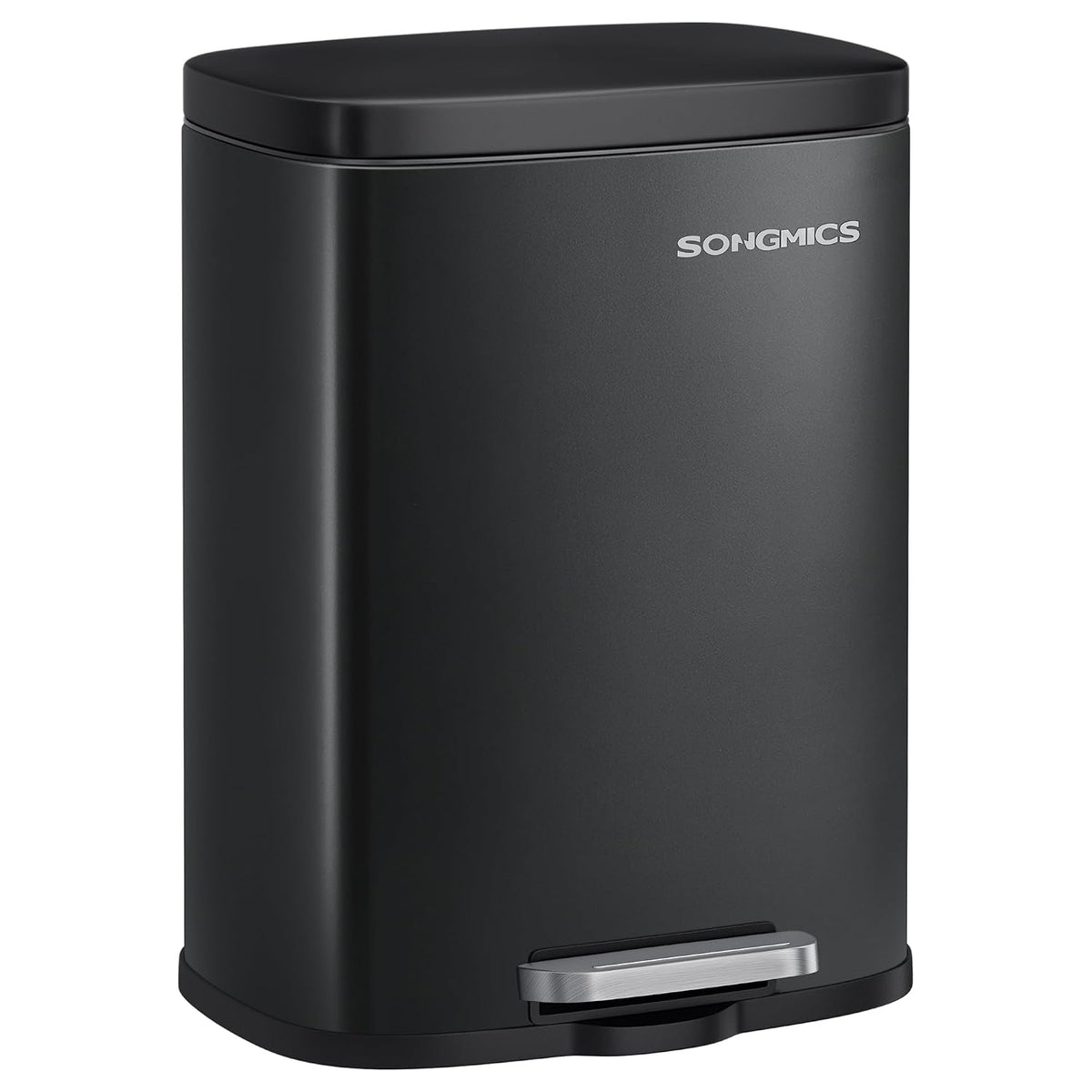 SONGMICS 13 Gallon (50 L) Trash Can, Stainless Steel, Step-On Pedal