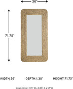 Signature Design by Ashley Norigan Casual Full Length Floor Mirror with Thick Frame, Light Brown