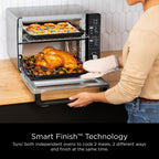 Ninja Double Oven, 12-in-1, FlexDoor, Stainless Steel, DCT401 | FlavorSeal, Smart Finish, Air fry, bake, broil, roast, toast, pizza, fits 6 lbs wings
