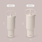 Ello Oasis Go+ 32oz Insulated Stainless Steel Tumbler with Straw, Wild Dot