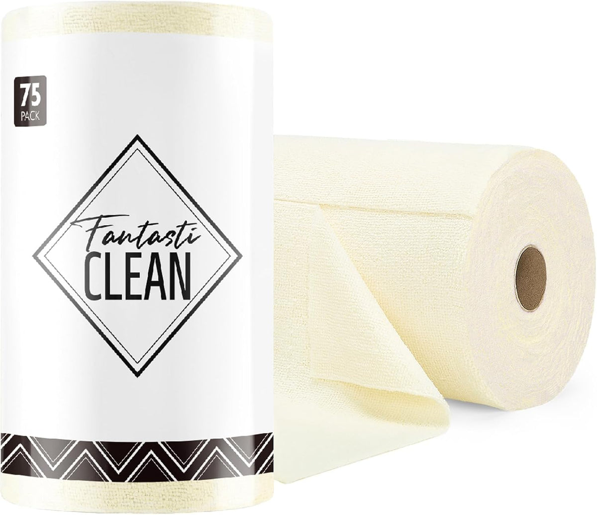 Fantasticlean Microfiber Cleaning Cloth Roll -75 Pack, 12" x 12" (Pink)