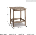 Signature Design by Ashley 1-Piece Outdoor Side Table, Driftwood | Durable weather resistant HDPE, Self-draining slatted top, Compact 15x19-inch footprint, Sundown Treasure Series