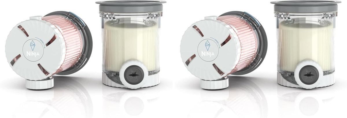Ninja Swirl by CREAMi Pints and Lids, Compatible with NC700 Series Swirl Ice Cream & Soft Serve Makers, BPA-Free & Dishwasher Safe, Grey Lids, XSK7PNTLD2, 2 Count (Pack of 2)