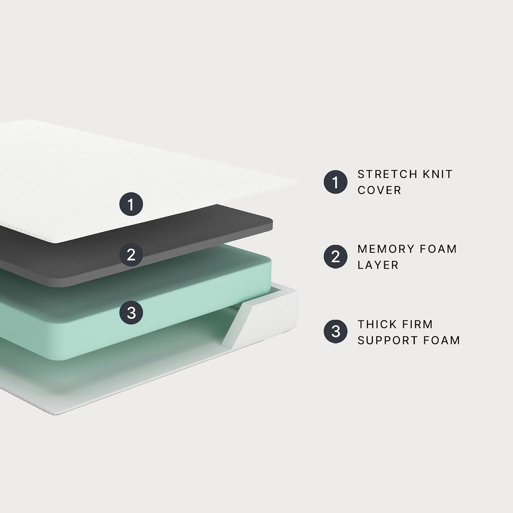 Signature Design by Ashley 8 Inch Memory Foam Queen Mattress in a Box | Medium support with dual-layer construction, Stretch knit cover for easy spot cleaning, Chime Series