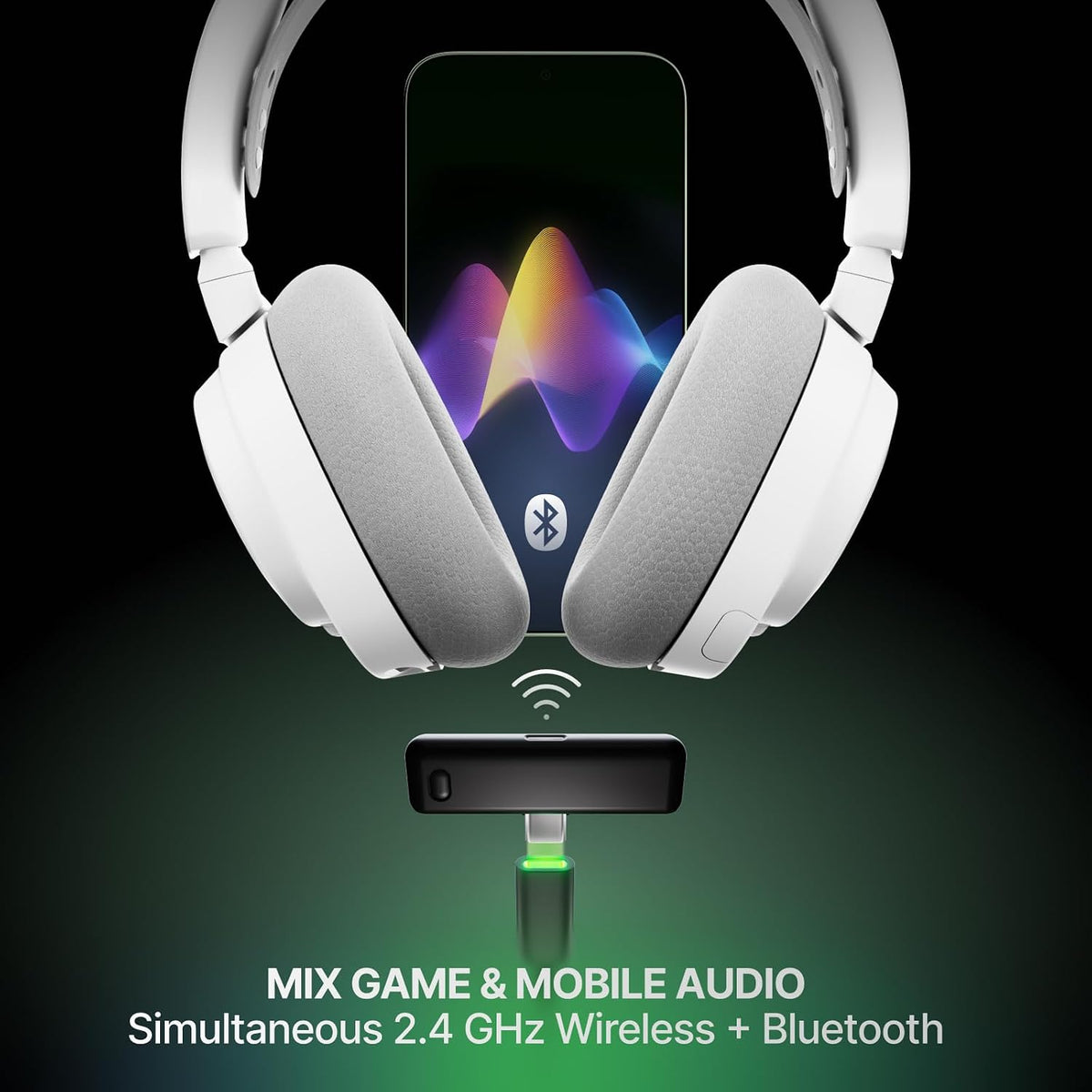 SteelSeries Arctis Nova 7X Wireless Gen 2 - Xbox Headset - Gaming Headset - Mobile App Control - 50+ HR with Fast Charge - Compatible with Xbox PC, Switch & More - Mixable 2.4GHz/Bluetooth - White