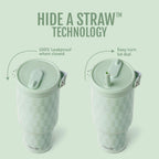 Ello Oasis Go+ 26oz Insulated Stainless Steel Tumbler with Straw, Jadeglow