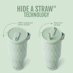 Ello Oasis Go+ 32oz Insulated Stainless Steel Tumbler with Straw, Jadeglow