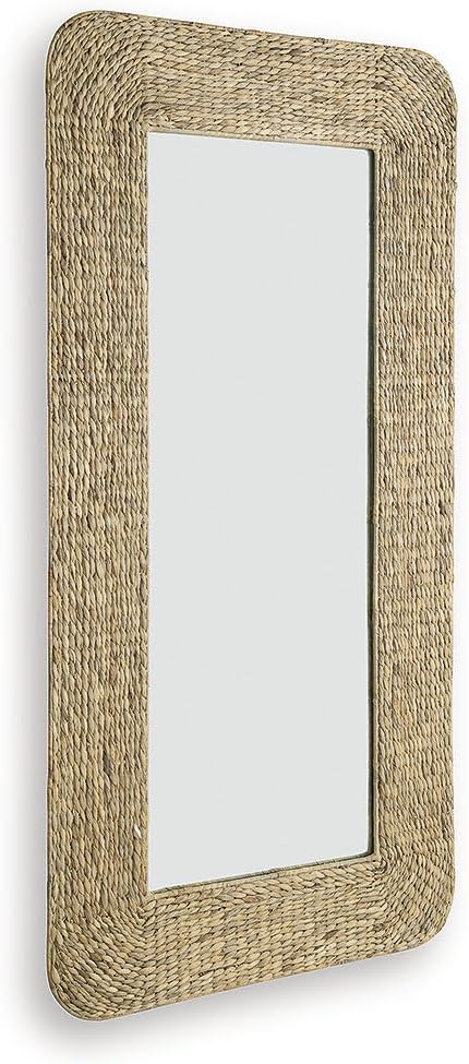Signature Design by Ashley Norigan Casual Full Length Floor Mirror with Thick Frame, Light Brown