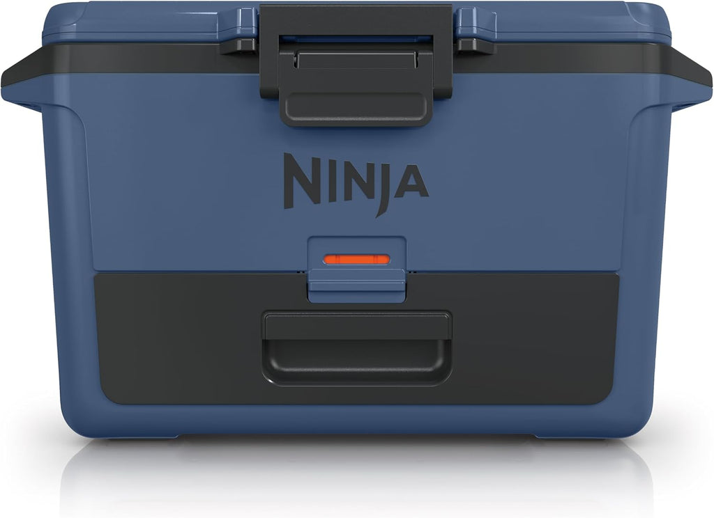 Ninja FrostVault 50qt Hard Cooler, Storage Drawer, Lakeshore Blue FB151BL | Ninja FrostVault keeps food cool, dry & separate under 40°F for days, with 50-qt capacity holding up to 80 cans