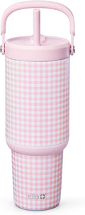Ello Oasis Go+ 32oz Insulated Stainless Steel Tumbler with Straw, Pink
