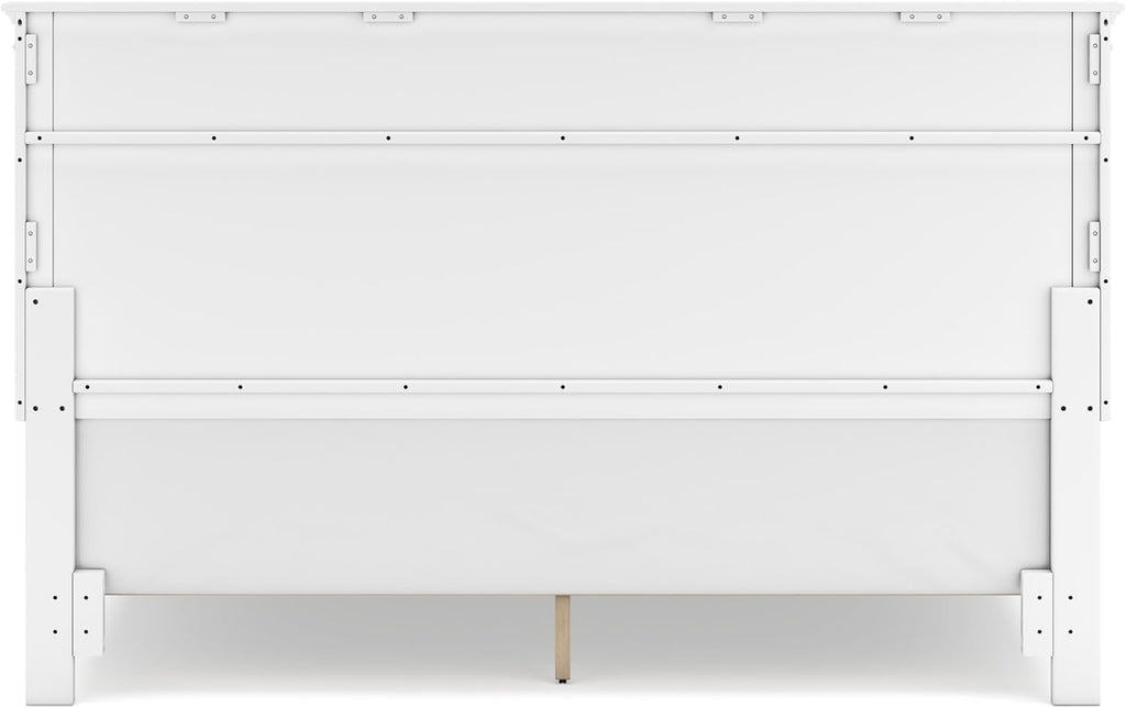 Signature Design by Ashley Headboard Only, King/California King, White | 52-inch height, Hardwood solids and durable engineered wood (MDF) substrate, Frame-mounted, Fortman Series