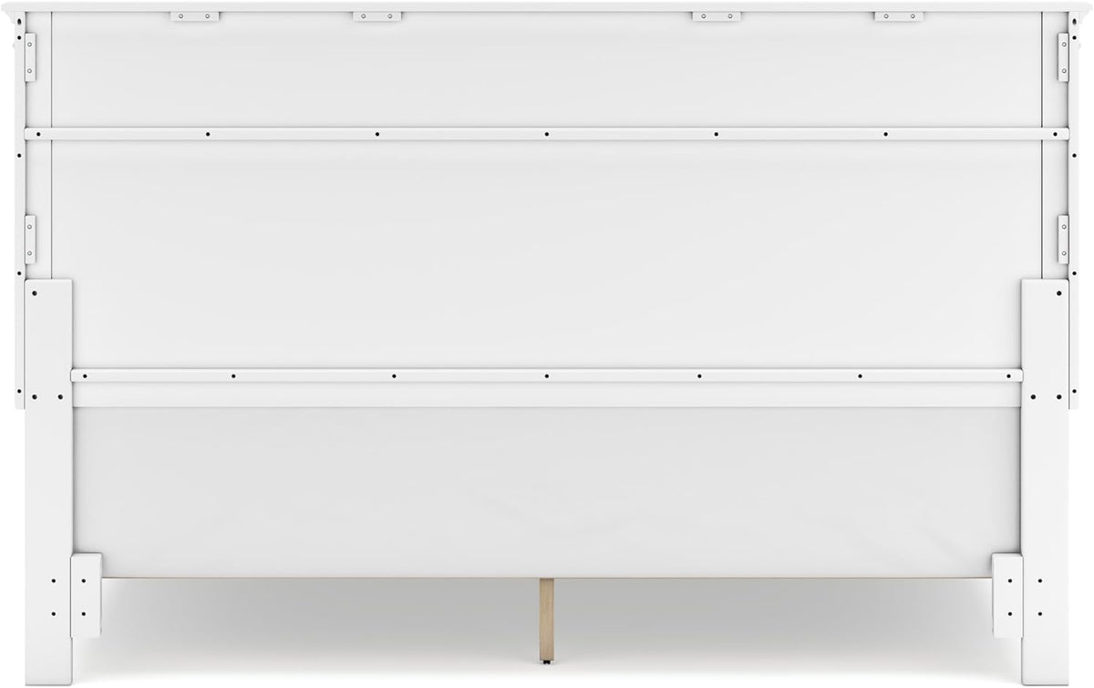 Signature Design by Ashley Headboard Only, King/California King, White | 52-inch height, Hardwood solids and durable engineered wood (MDF) substrate, Frame-mounted, Fortman Series