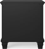 Signature Design by Ashley Tall Farmhouse Nightstand, 2 Drawer, Black