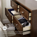 Signature Design by Ashley Traditional 7 Drawer Dresser, Dark Cherry | 62-inch wide dresser made of hardwood solids, birch veneer and MDF substrate, Dark cherry wood finish, Danabrin Series