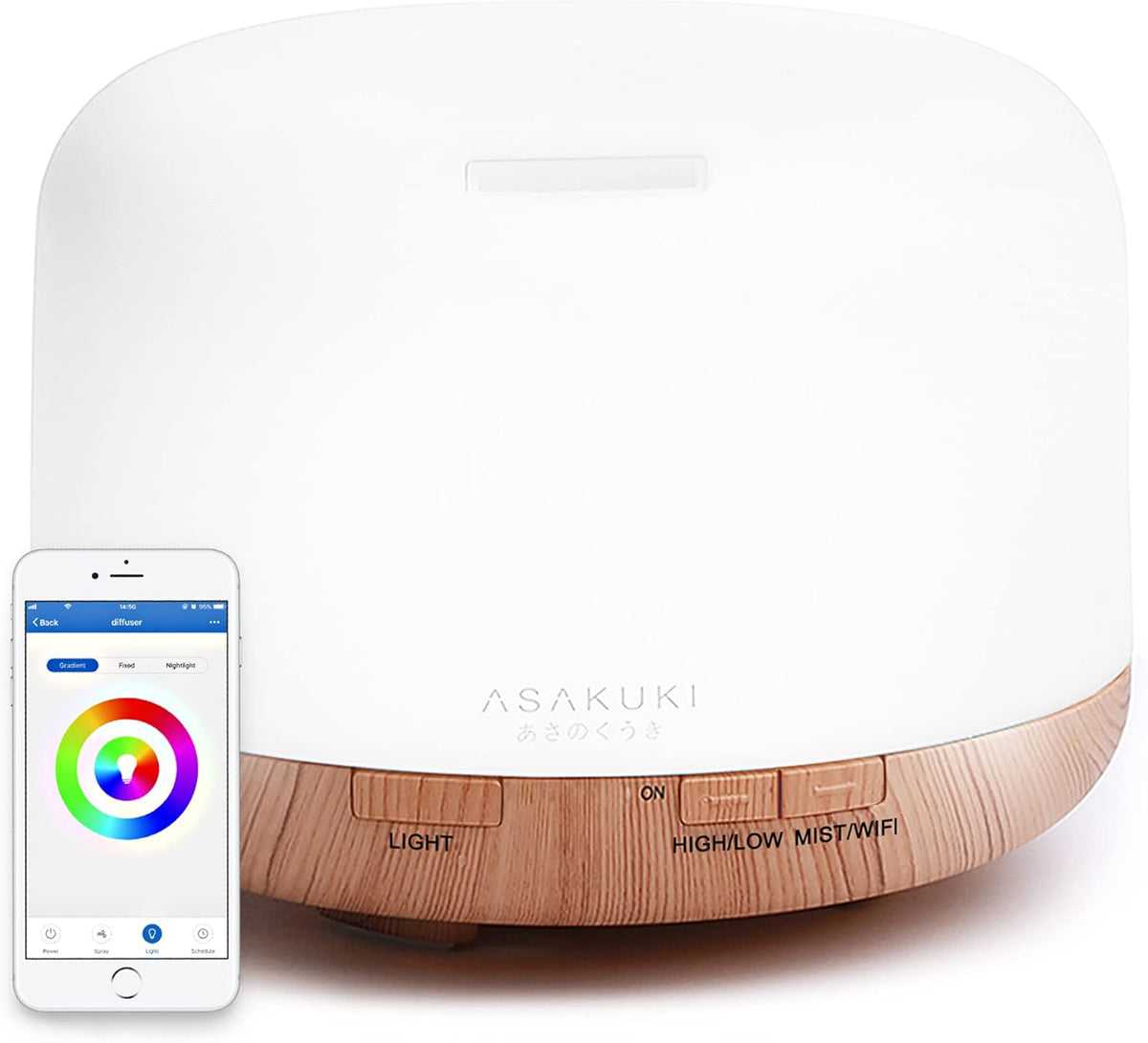ASAKUKI Essential Oil Diffuser for Home, 500ML Aromatherapy Humidifier