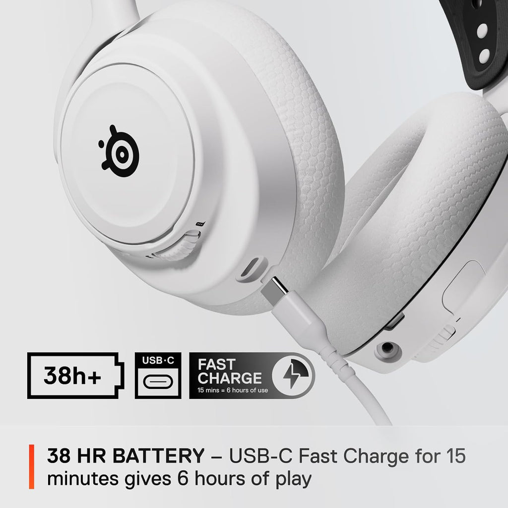 SteelSeries Arctis Nova 7X Wireless Xbox Series X/S Gaming Headset - Neodymium Magnetic Drivers - Dual Wireless Xbox & Bluetooth Audio - 38H USB-C Battery - AI Mic - Supports PS5, PC - White
