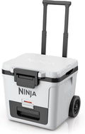 Ninja FrostVault 30qt Cooler with Wheels, Dry Storage Drawer, Cloud White | Ninja FrostVault's 30-qt capacity holds 48 cans, keeps food cool & dry, and rolls easily on all-terrain wheels