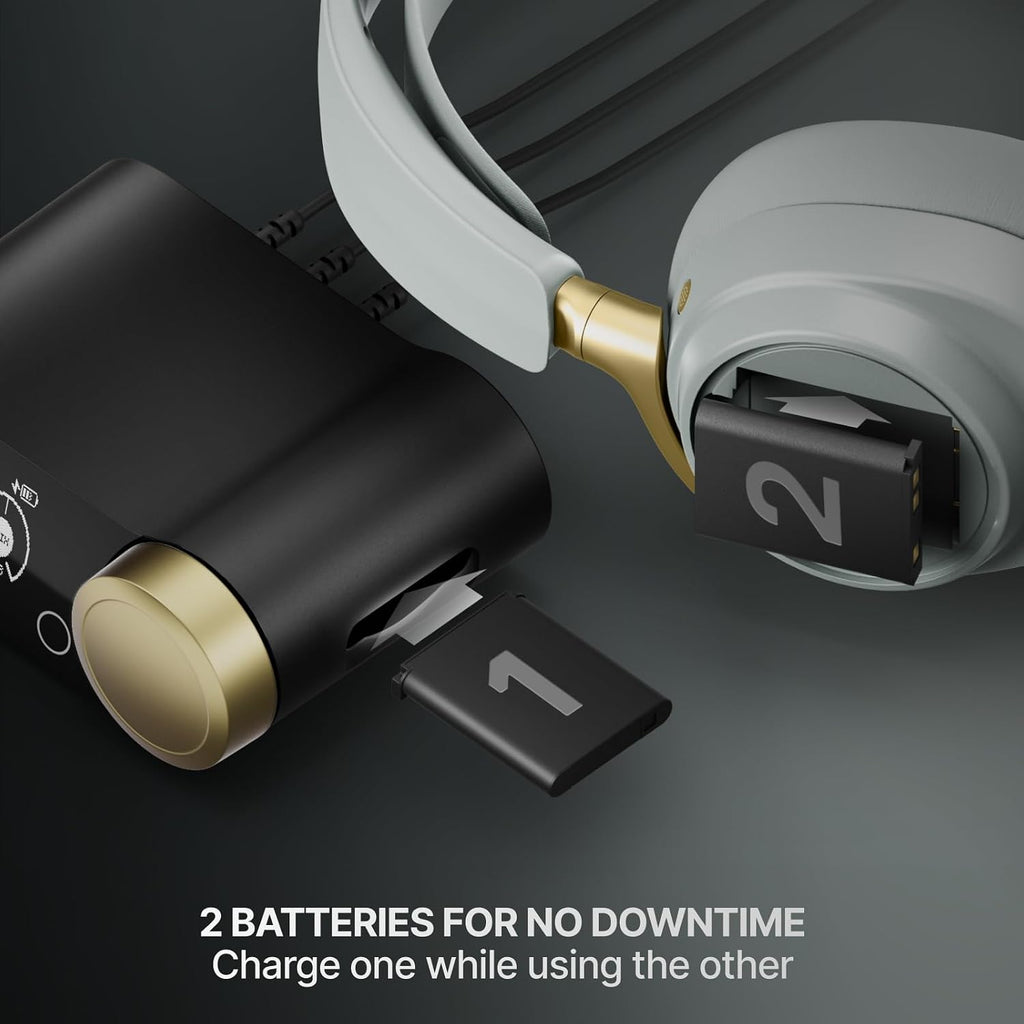 SteelSeries Arctis Nova Elite - Hi-Res Wireless Gaming Headset - 96kHz/24bit - Carbon Fiber Speakers - ANC - AI Noise Rejection - App - 2.4GHz + BT - Multi-Source Mix; OmniPlay PC+PS+Xbox - Sage&Gold